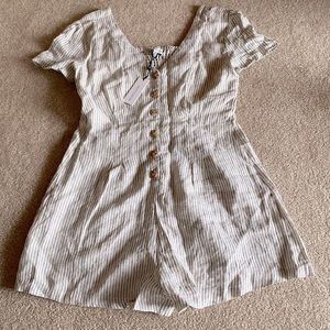 Heartloom Beige, pinstripe romper